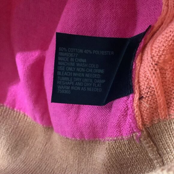 Colorful Colorblock Preppy Academic Knit Autumn Fall Casual 3/4 Sleeve Sweater S - Picture 2 of 9